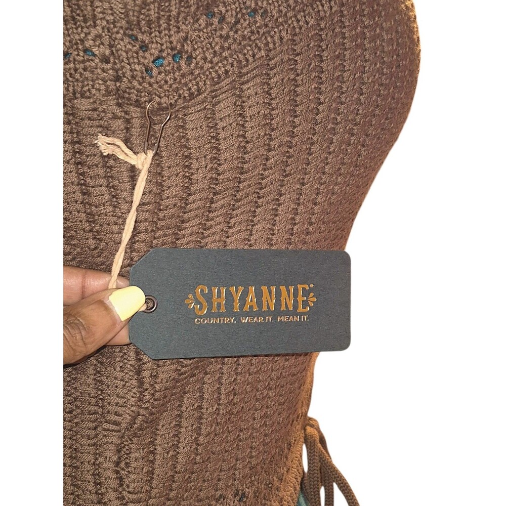 Shyanne Brown Crocheted Knit Crop Top - Picture 6 of 8